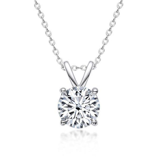 4-jaw Moissanite Necklace