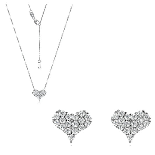 Heart Moissanite Jewelry Set